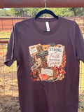 Strong in Faith Rooted in Grace Christian Graphic Tee | Wholesale