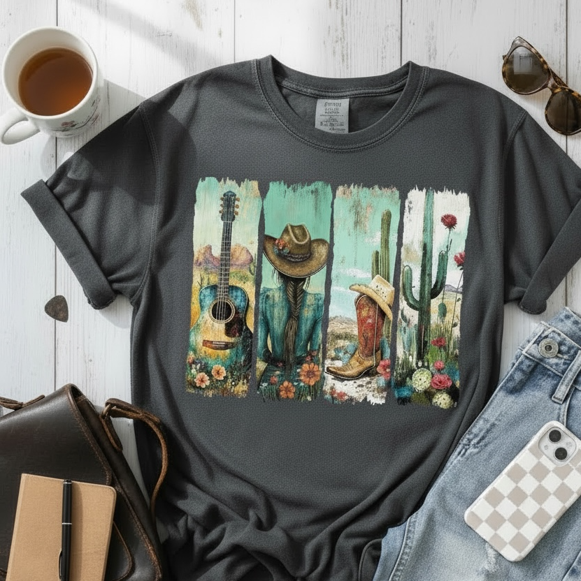 Guitar Boots and Cactus Tee